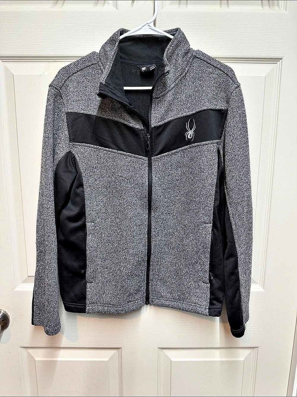 Spyder Constant Full-Zip Sweater Fleece Jacket Black & Gray Small